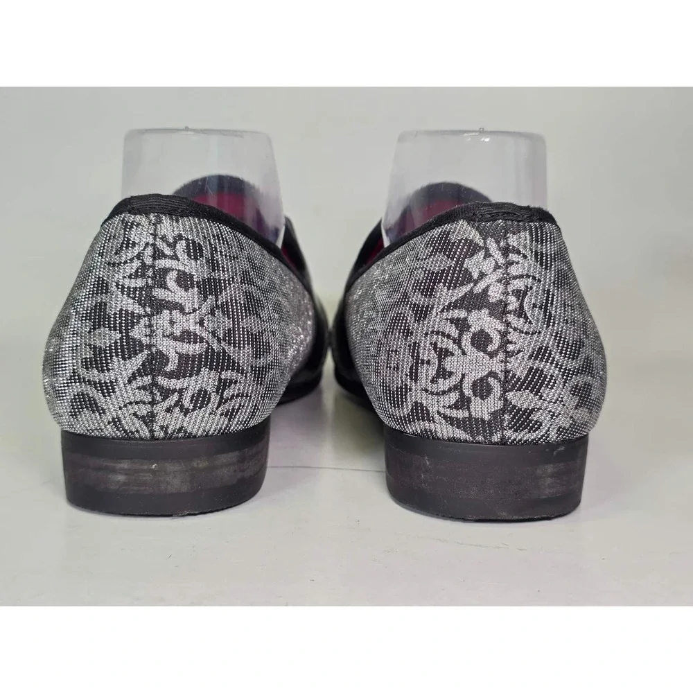 Meijiana Men's Loafers Size 8 Silver Black Gold Snake Slip On Dress Shoes‎
